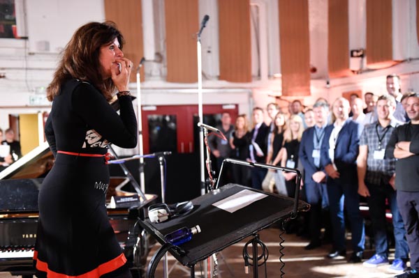 Musicians performing live at a corporate event as part of the evening entertainment